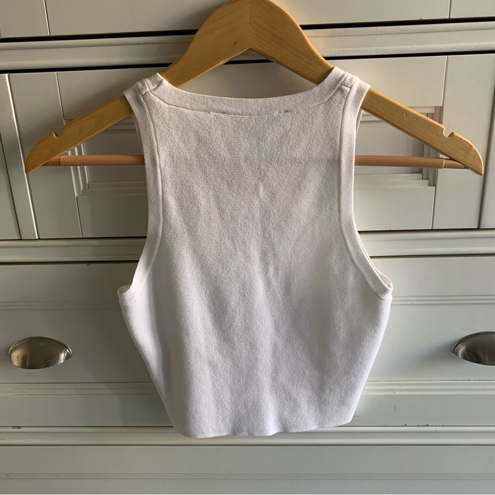 Zara White Crop Top Blouse - Picture 3 of 3